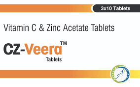 CZ-Veera Tablets – Immunity Booster with Vitamin C & Zinc Acetate | Antioxidant & Cold Relief Supplement