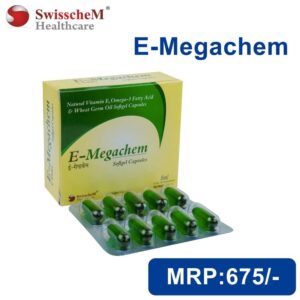 E-Megachem Softgel – Advanced Omega-3 & Vitamin E Capsules for Skin Glow, Heart Health & Joint Care